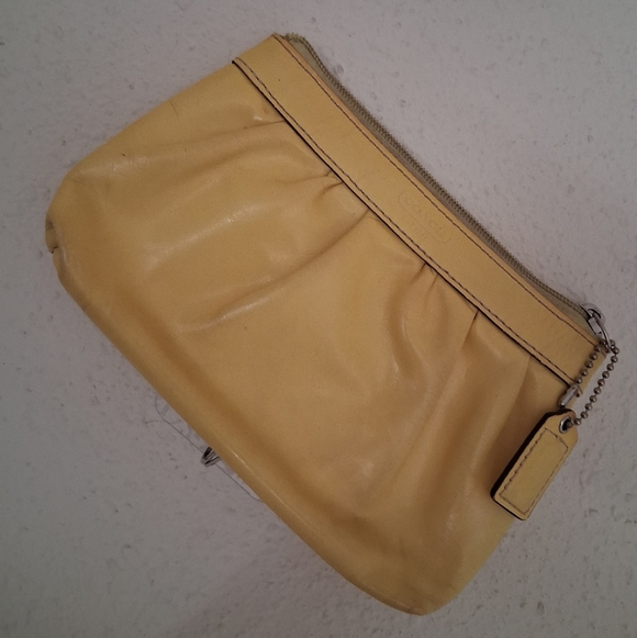 Coach Yellow Zipper Pouch - Picture 4 of 9